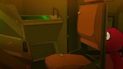 Red Cartoon Character Sitting on Toilet Reading Book