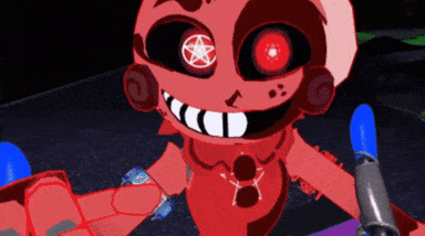 Red Cartoon Character With Pentagram in Eye