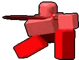 Red Cartoon Character with Sword