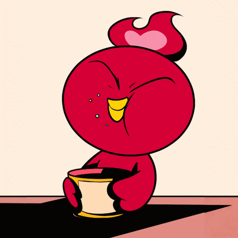 Red Cartoon Character Yuck