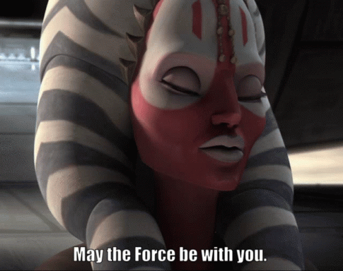 Red Cartoon Face May The Force Be With You