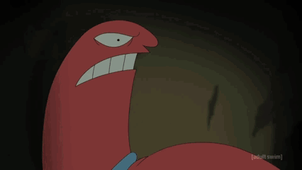 Red Cartoon Worm Big Mouth GIF