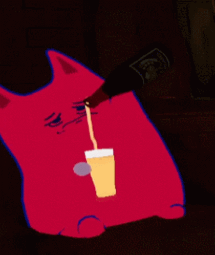 Red Cat Drinking From Cup