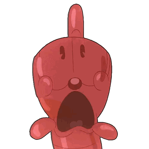 Red Character With Surprised Expression