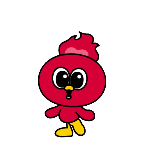 Red Chicken With Yellow Beak