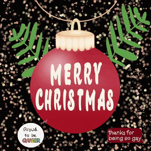 Red Christmas Ornament Says Merry Christmas