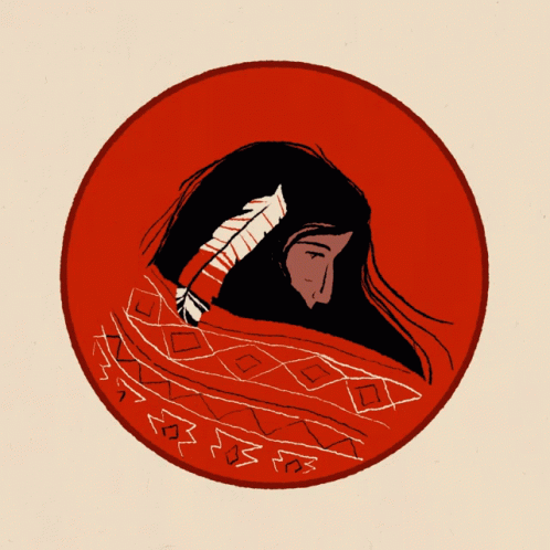 Red Circle Saying No More Stolen Sisters GIF