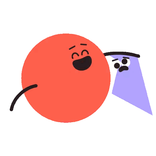 Red Circle Smiley Face With Purple Triangle