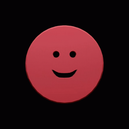 Red Circle With Smiley Face Cutout GIF