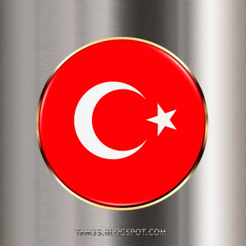 Red Circle with White Crescent Moon and Star