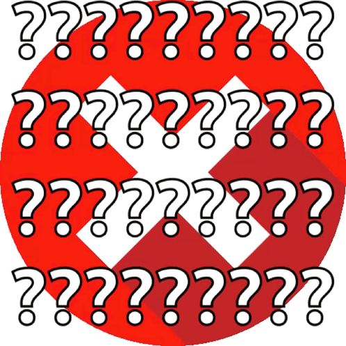 Red Circle With White Question Marks And X GIF