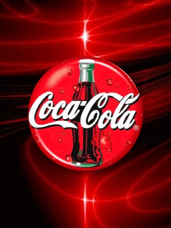 Red Coca Cola Button with Bottle
