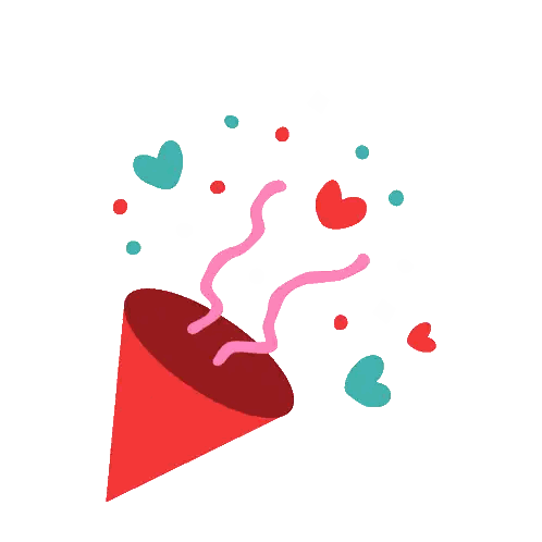 Red Cone With Hearts