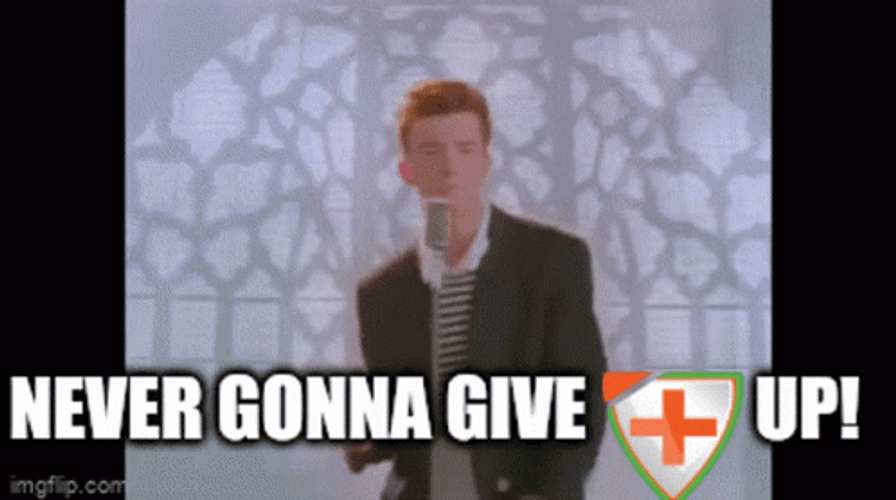 Red Cross Never Gonna Give You Up GIF