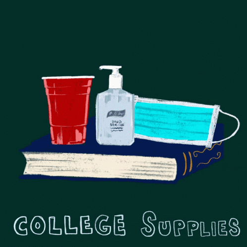 Red Cup Beer Book Mask College Supplies GIF
