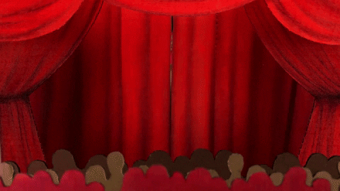 Red Curtain Opening Animation GIF