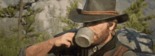 Red Dead Redemption 2 Arthur Drinking Coffee GIF