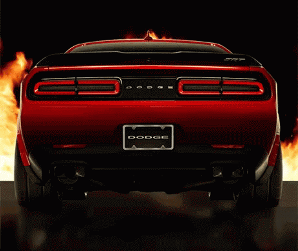 Red Dodge On Fire GIF