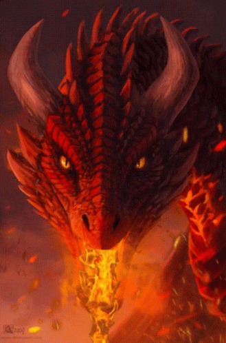 Red Dragon Angry Fire Breath GIF