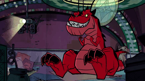 Red Dragon Cartoon with Projector
