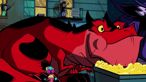 Red Dragon Holding Welcome Sign
