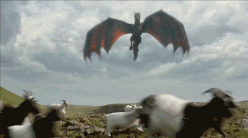 Red Dragon Meleys Hunting Burning Cattles GIF