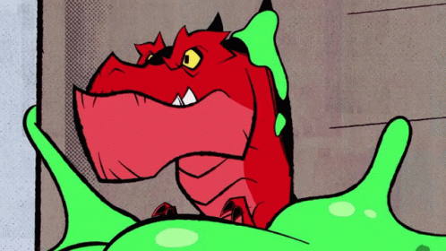 Red Dragon with Green Tail