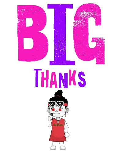 Red Dress Girl Thumbs Up Big Thanks