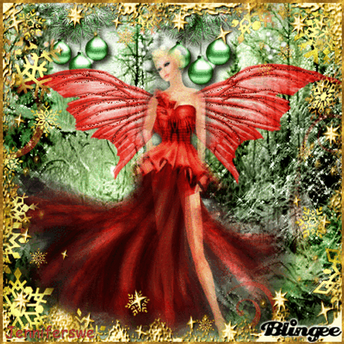 Red Dress Sparkling Fairy GIF