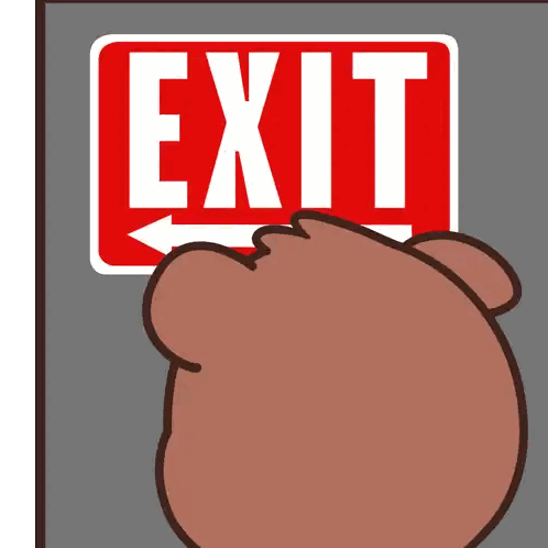 Red Exit Sign With Arrow