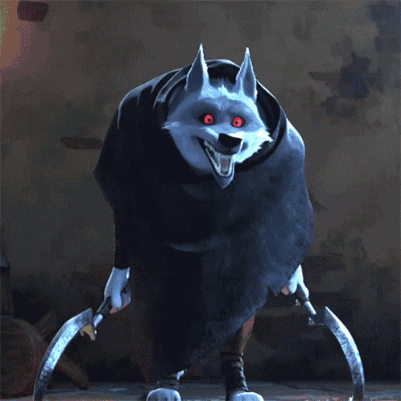 Red-Eyed Cartoon Character in Hoodie