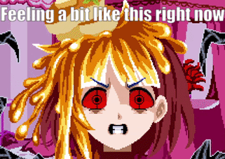 Red-Eyed Pixel Girl Feeling A Bit Like This GIF