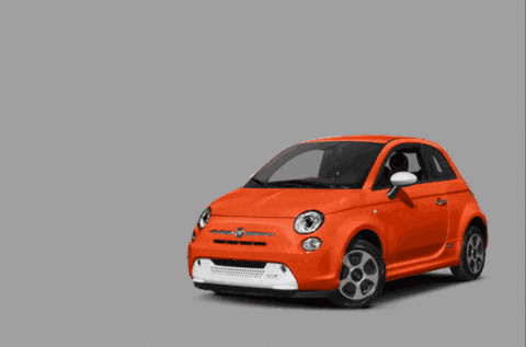 Red Fiat Car With White Stripe GIF