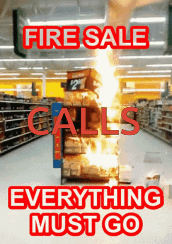 Red Fire Sale Calls Everything Must Go Poster GIF