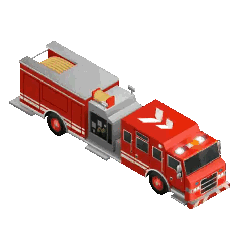 Red Fire Truck with Arrow Pointing Right