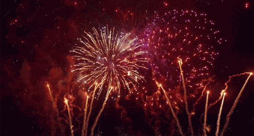 Red Firework Display GIF