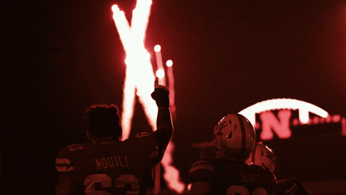 Red Fireworks Huskers GIF