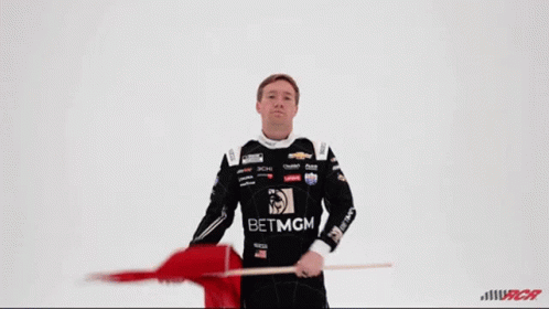 Tyler Reddick Waves Red Flag GIF