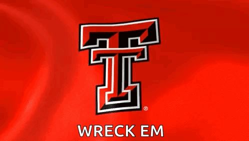 Red Flag With Black And White Texas Tech Logo GIF