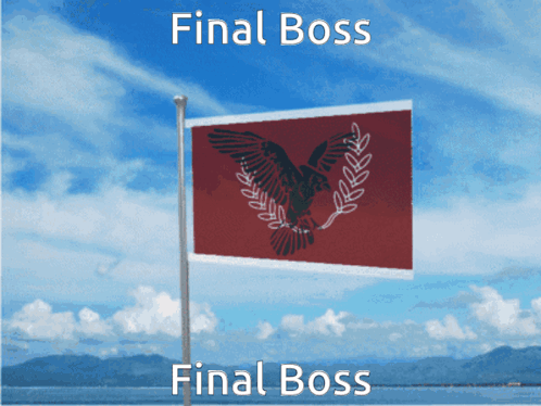 Red Flag with Eagle and Laurel Wreath