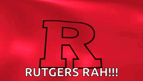 Red Flag With Letter R and Rutgers Rah