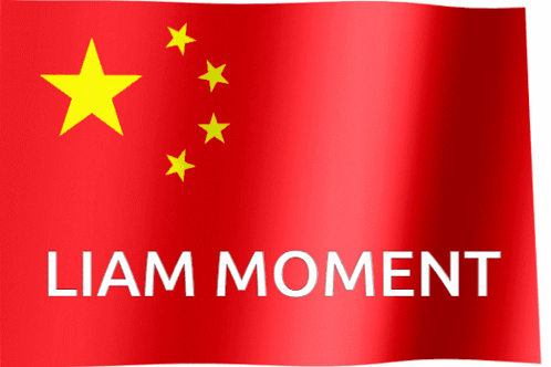 Red Flag With Yellow Stars And Liam Moment GIF