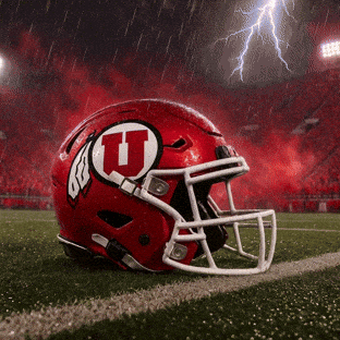 Red Football Helmet With U