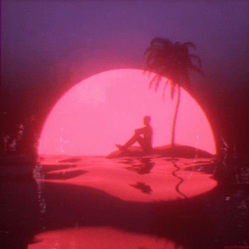 Red Full Moon Aesthetic GIF