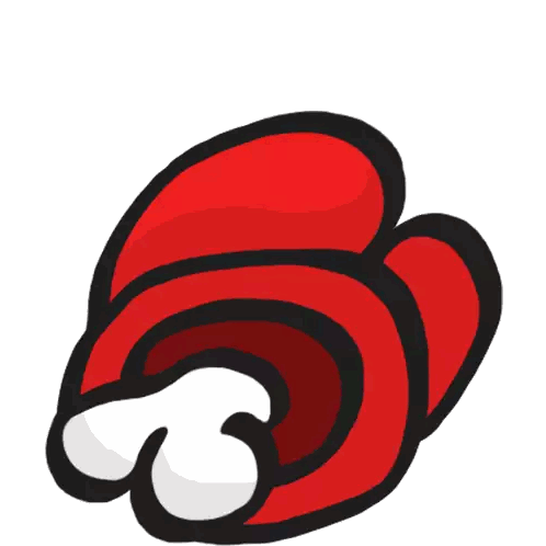 Red Glove with White Fingers