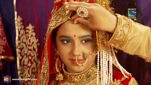 Red Gold Woman Touched by Man Sony Ad