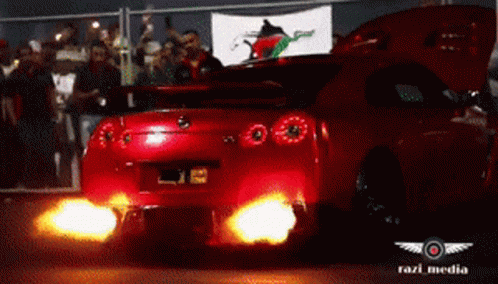Red Gtr In Car Show GIF