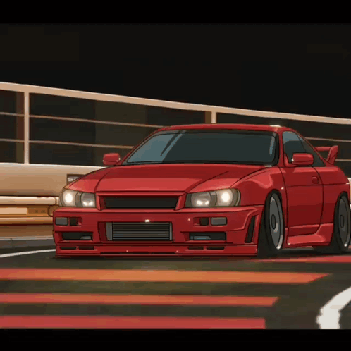 Red Gtr R34 Animated GIF