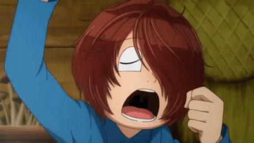 Red Hair Cartoon Character in Blue Shirt