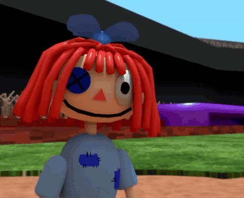 Red Hair Cartoon Character With Blue Eye GIF